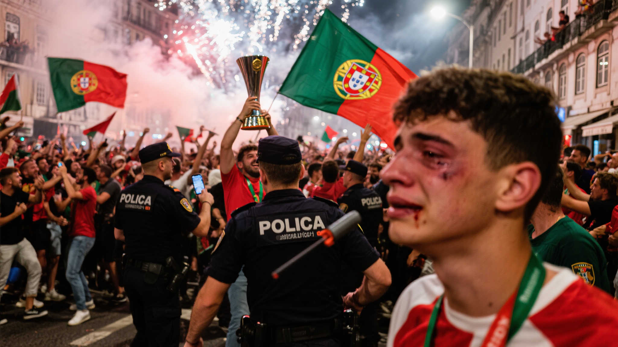 记录报：葡体夺冠庆典酿悲剧，球迷遭警方子弹击中致盲